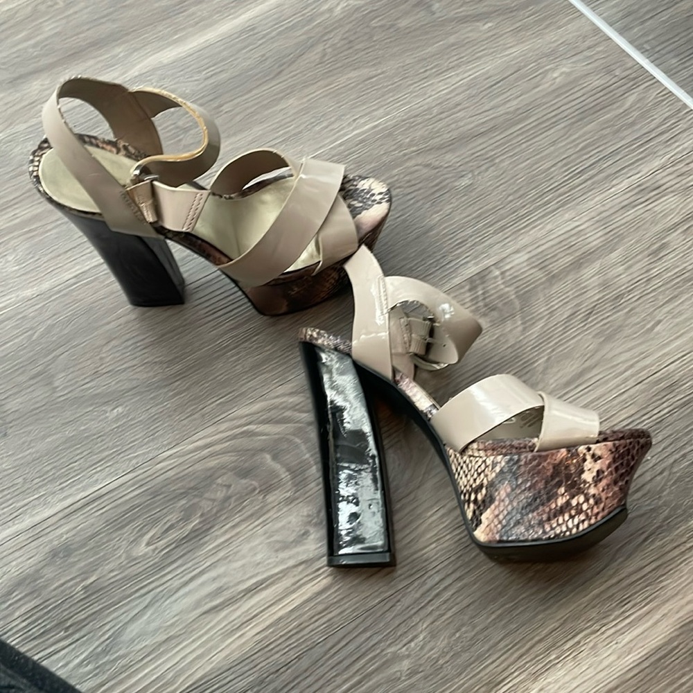 Marco Santi platform snake print heels very tall